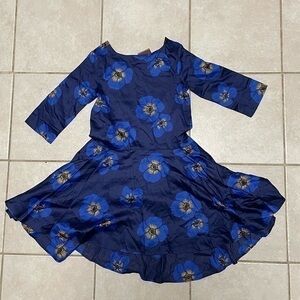Blue Himalayan Poppies Ruffle Dress